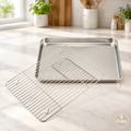 Plaque de cuisson inox avec grille Cuizy Roast sur plan de travail
