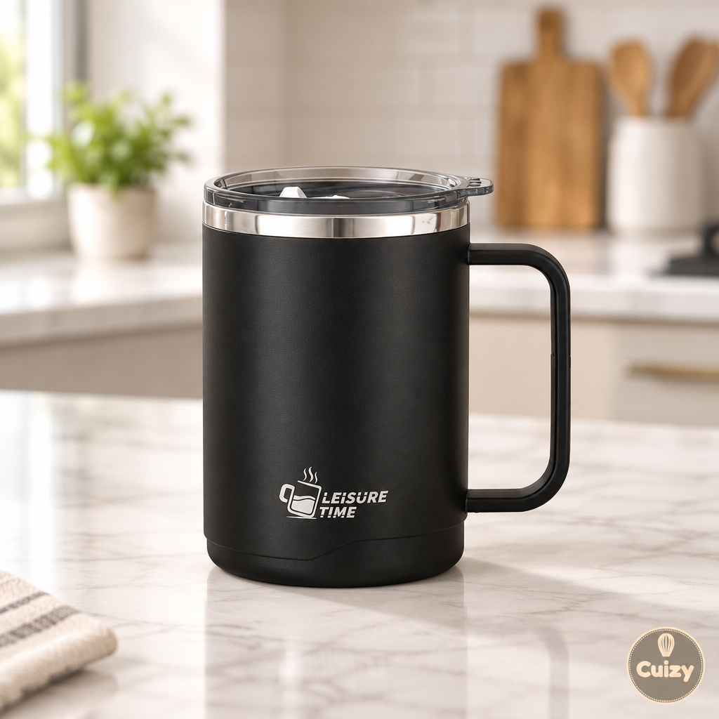 Mug isotherme inox Cuizy Roam sur plan de travail