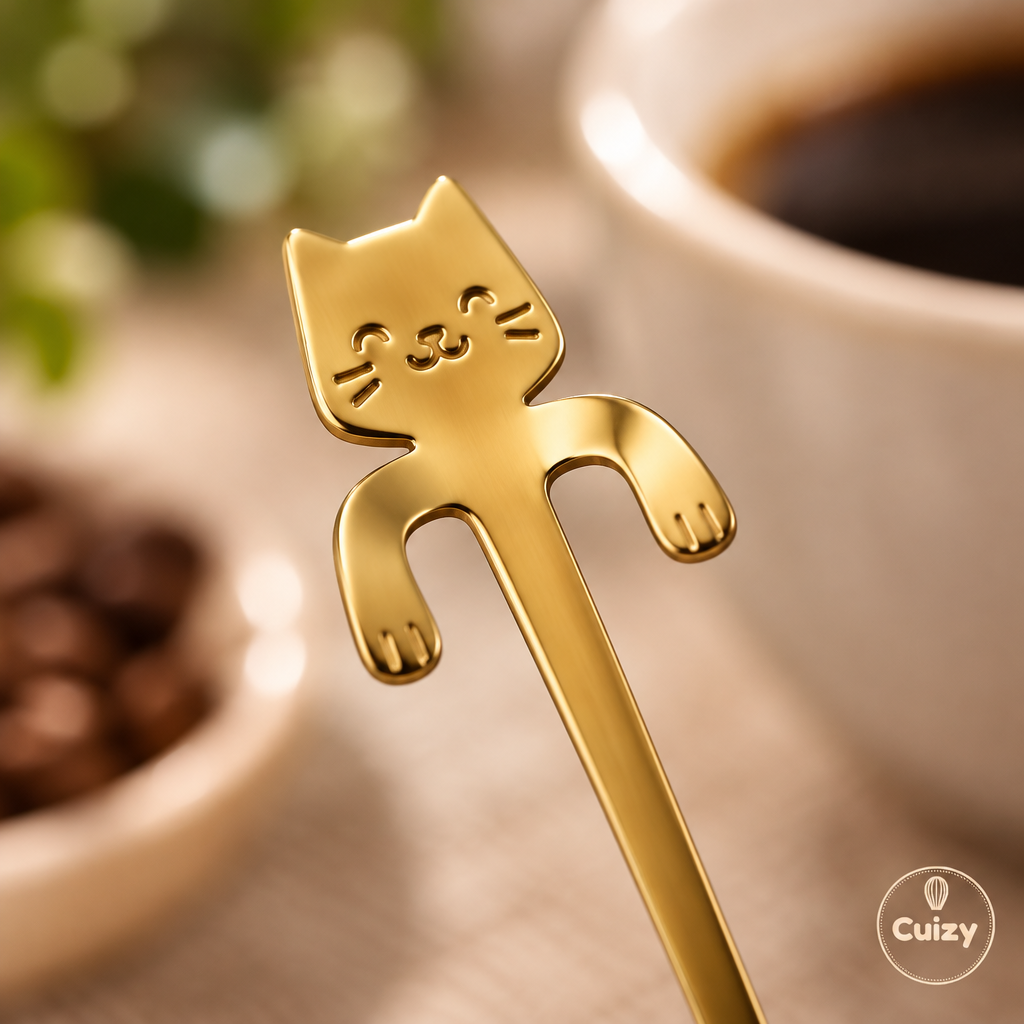 Gros plan sur le manche en forme de chaton