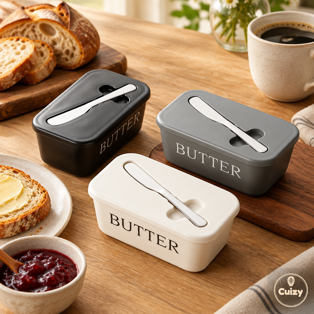 Boîte à beurre sur une table de petit-déjeuner