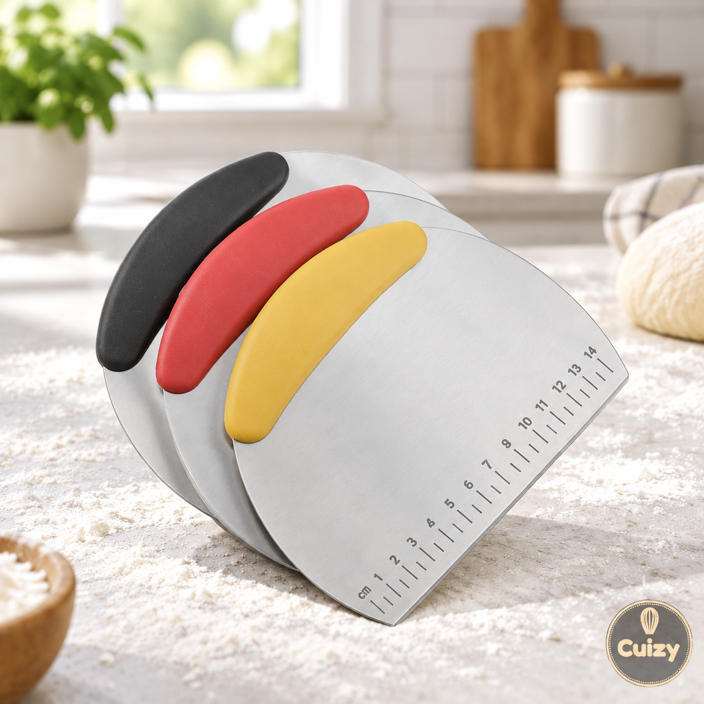 Coupe-pâte et grattoir inox gradué Cuizy Scrape