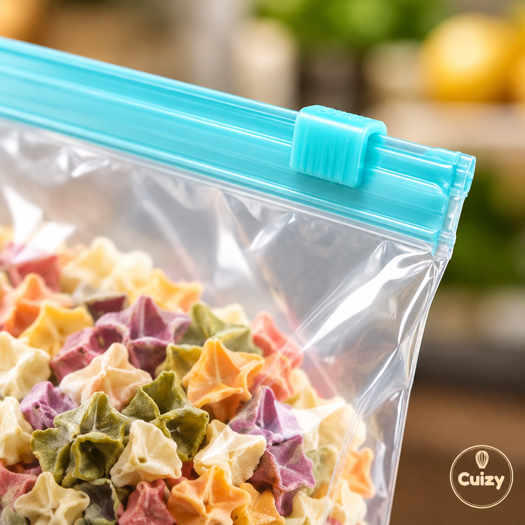 Gros plan sur la fermeture zip du sac