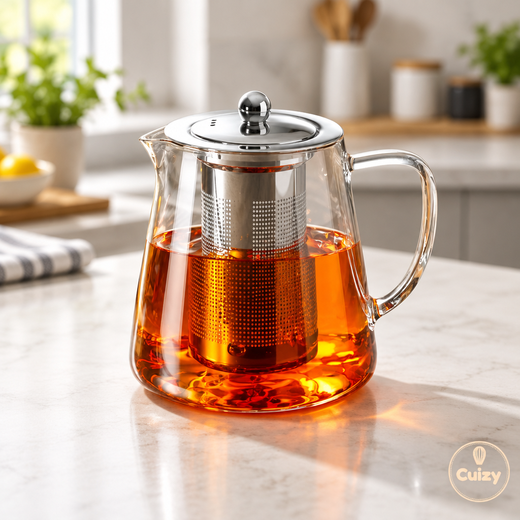 Théière en verre avec infuseur inox Cuizy Brew
