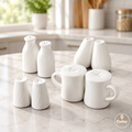 Salière et poivrière en céramique blanche Cuizy Season