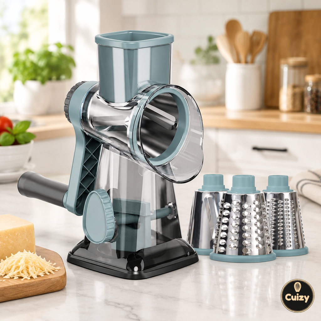 Râpe à fromage rotative 3 en 1 Cuizy Whirl