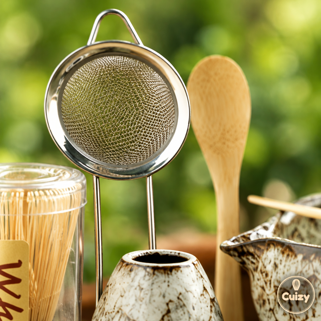 Gros plan sur l'accessoire matcha
