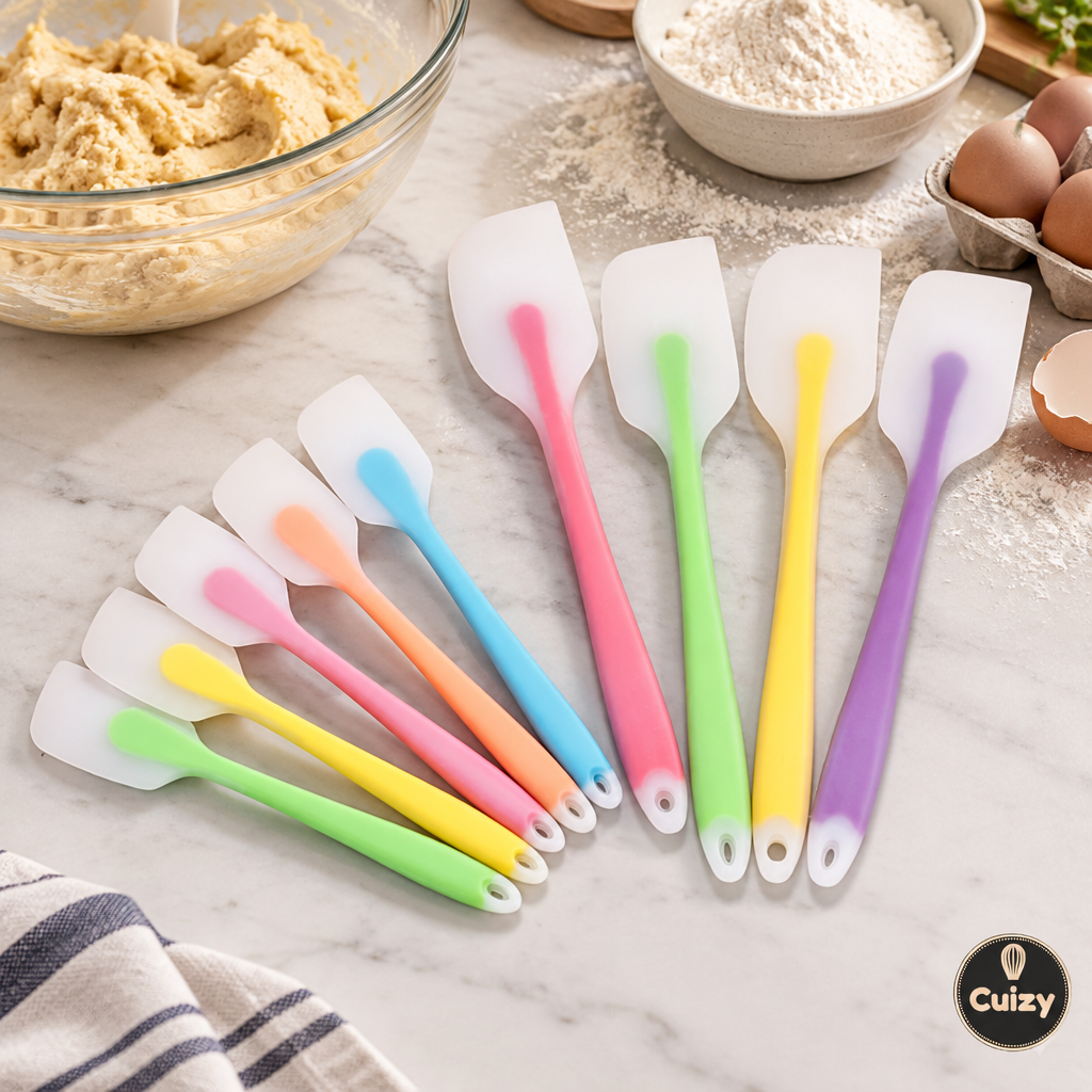 Spatule posée près d'un saladier de pâte