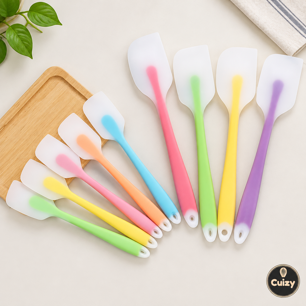Vue du dessus de la spatule en silicone