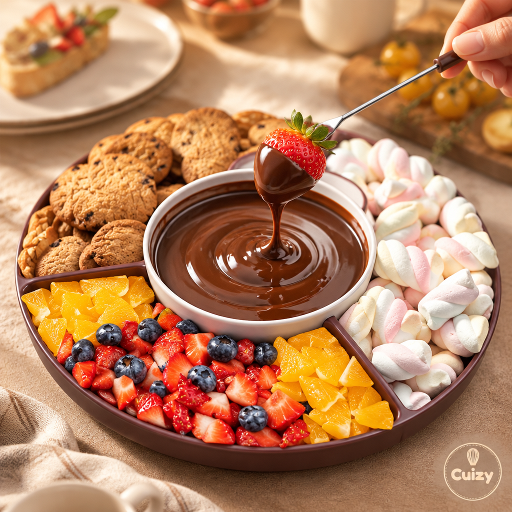 Fraise trempée dans le chocolat fondu