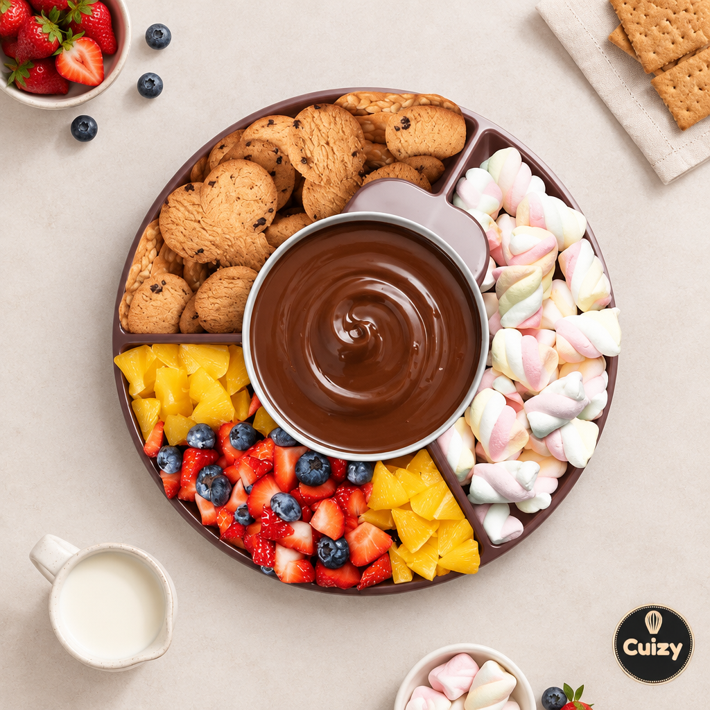 Vue du dessus du mini appareil à fondue