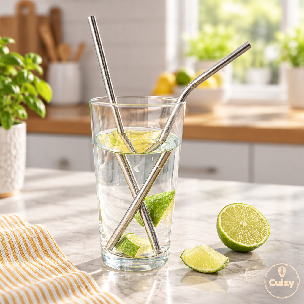 Pailles inox réutilisables Cuizy Straw