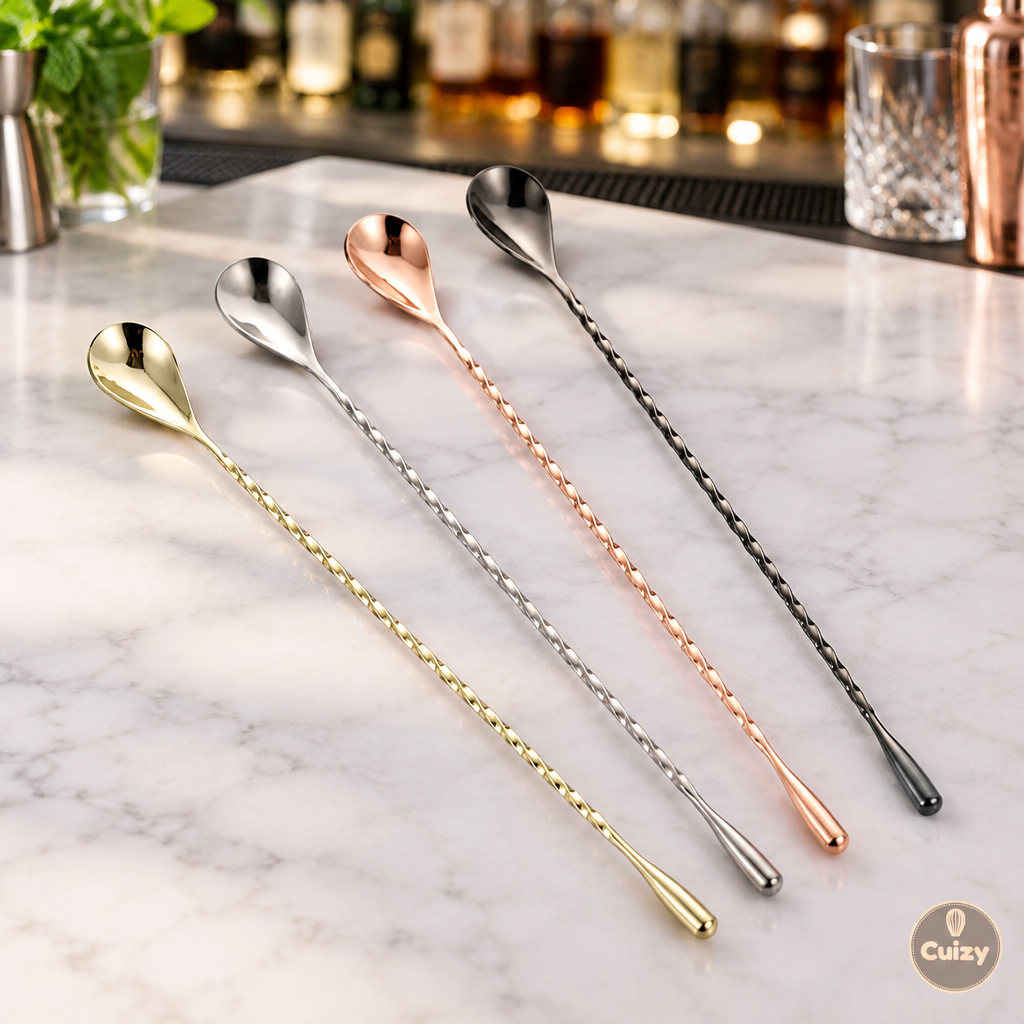Cuillère de bar torsadée en inox Cuizy Twist