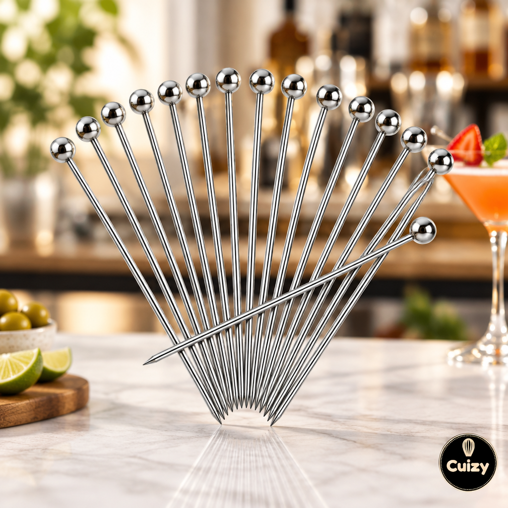 Piques cocktail réutilisables en inox Cuizy Pick