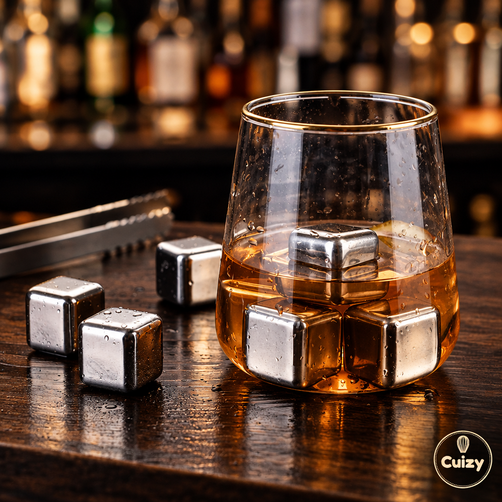 Pierres à whisky inox avec pince Cuizy Chill