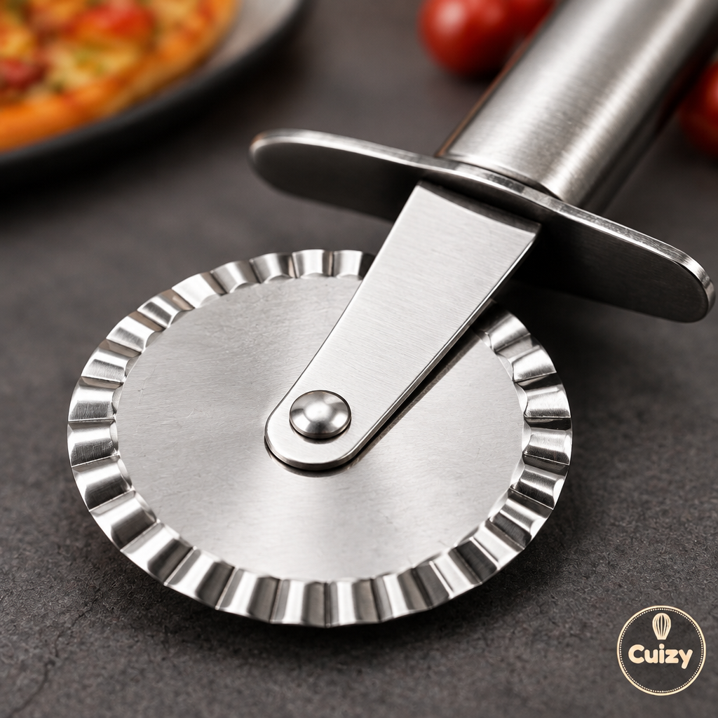 Détail de la lame de la roulette à pizza