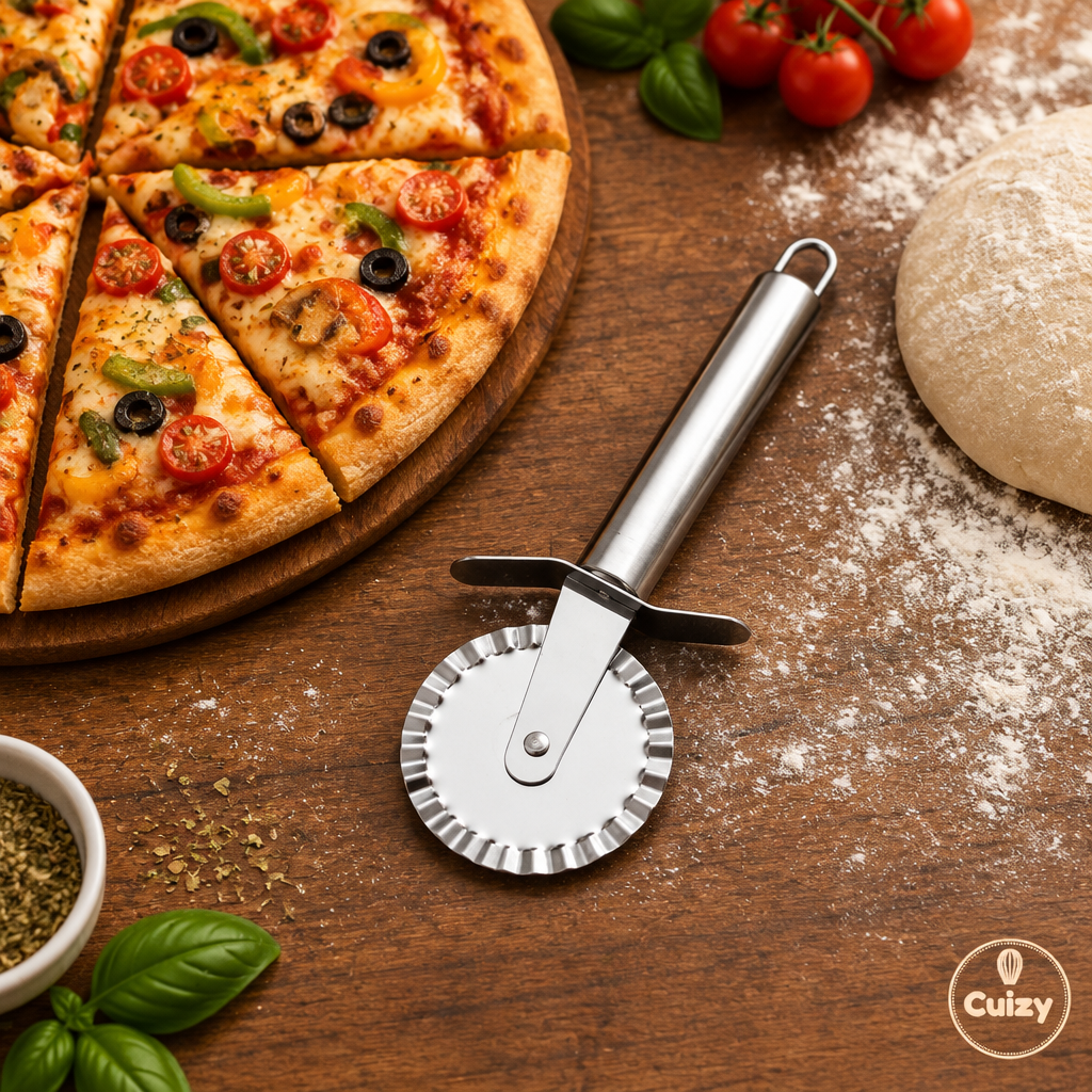 Roulette à pizza avec pizza maison