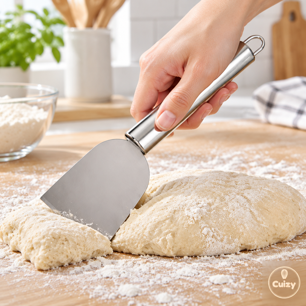 Grattoir inox pour la pâte