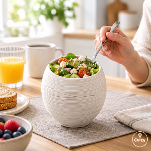 Bol œuf rempli de salade