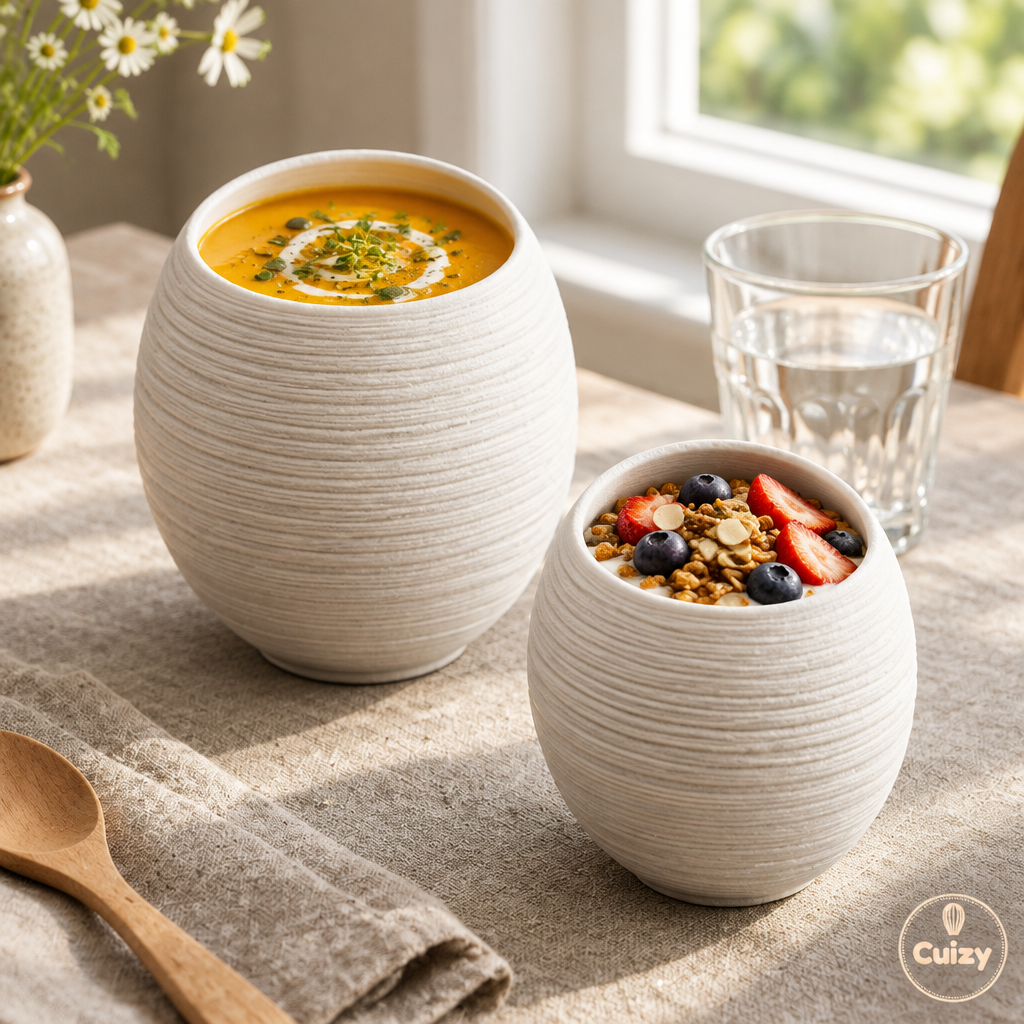 Bols œuf sur une table dressée