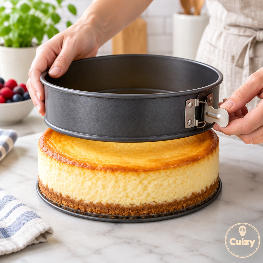 Moule à charnière avec cheesecake démoulé