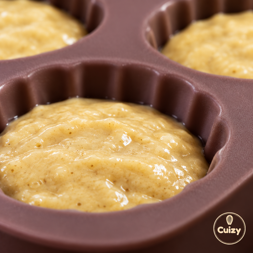Détail des empreintes du moule à muffins