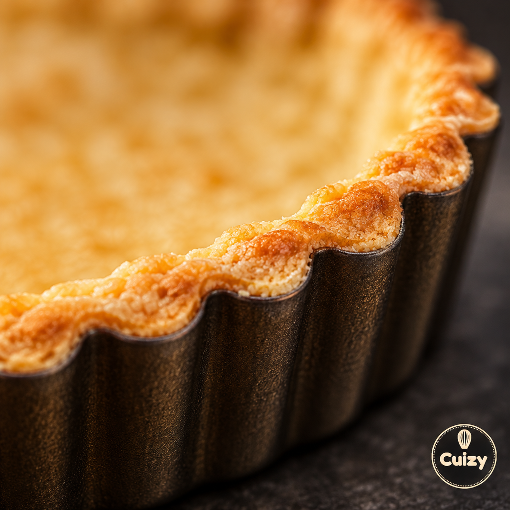 Détail du bord cannelé du moule à tarte