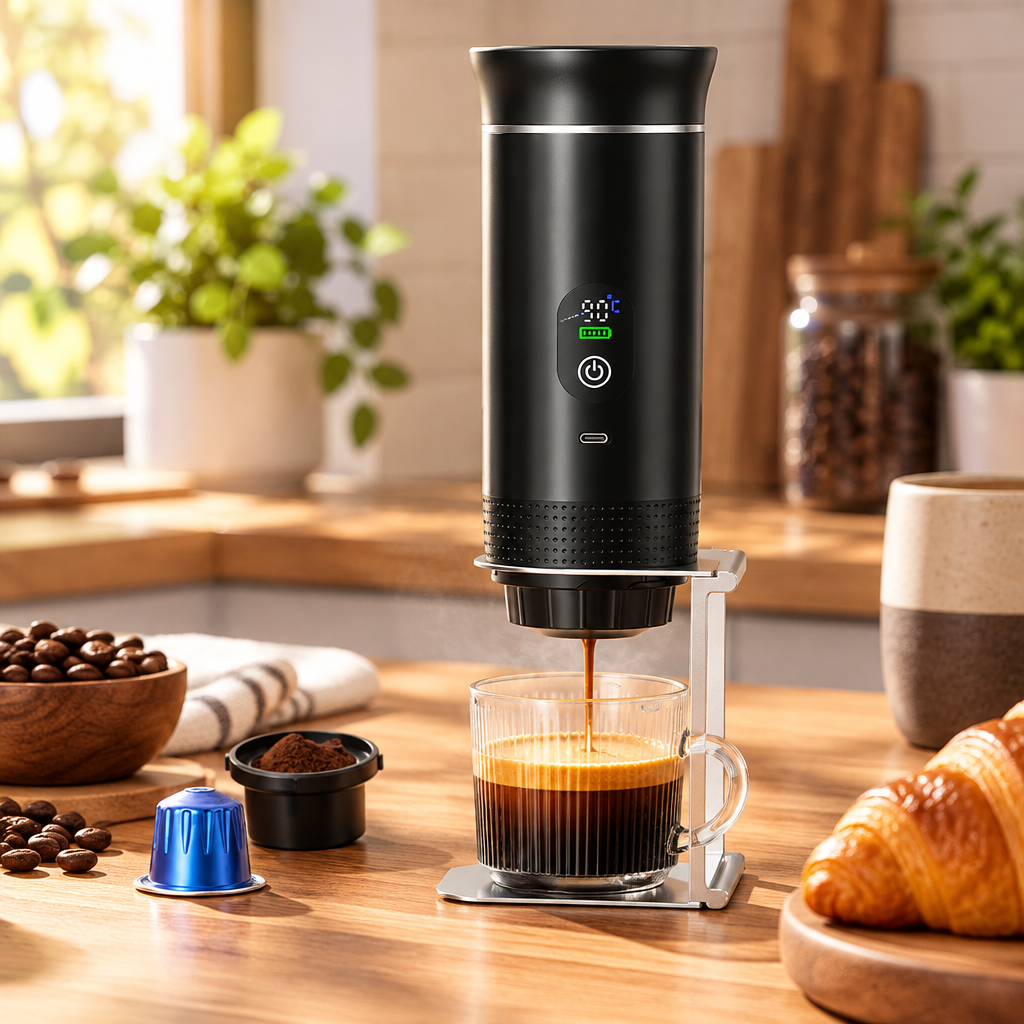 Cuizy Go Espresso machine à café portable en situation dans la cuisine