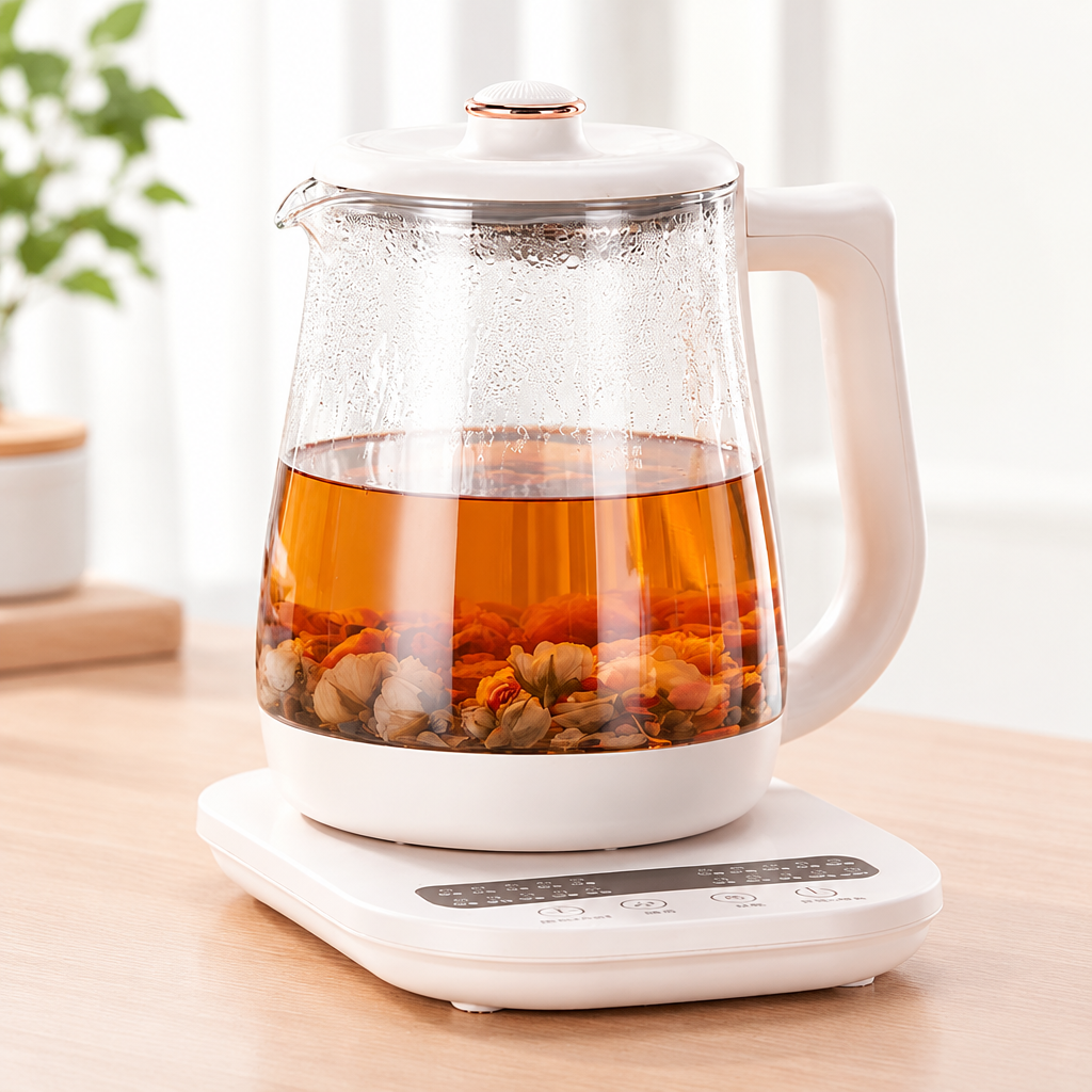 Cuizy Tea bouilloire en verre en utilisation