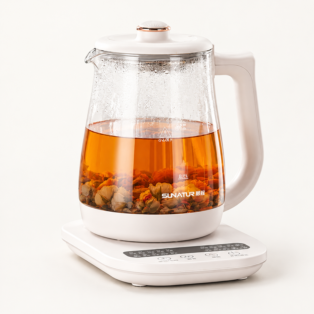 Cuizy Tea bouilloire en verre sur fond clair