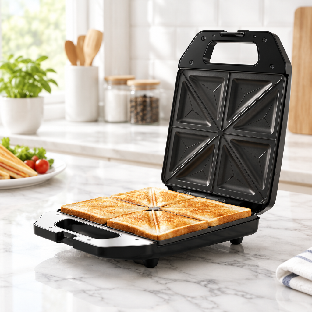 Cuizy Toasty appareil à croque-monsieur sur plan de travail en marbre