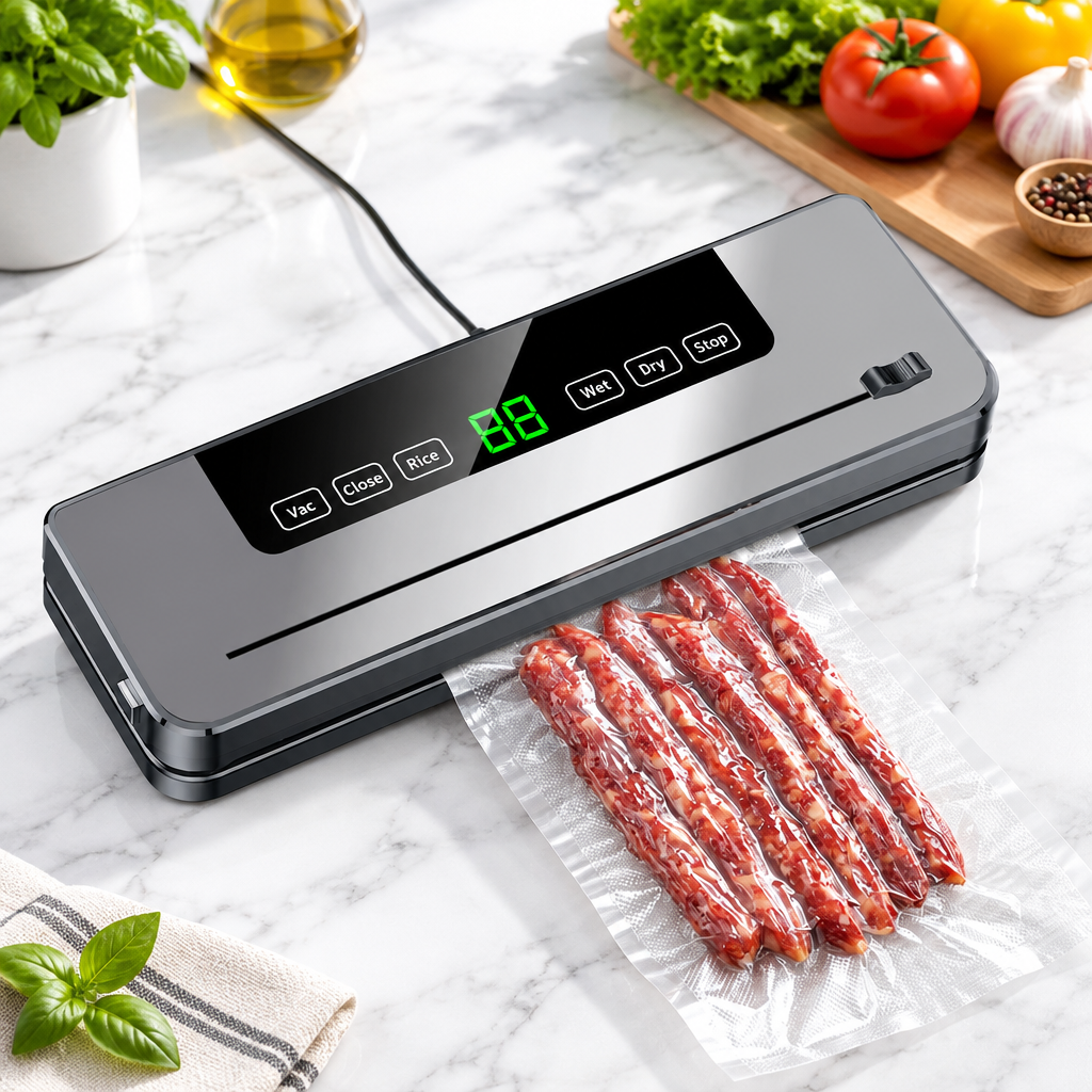 Cuizy Vac machine sous vide sur plan de travail en marbre