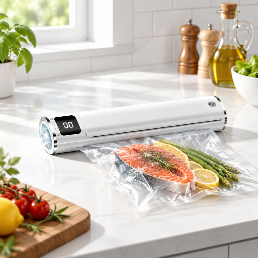 Cuizy Vac Mini machine sous vide portable en situation dans la cuisine