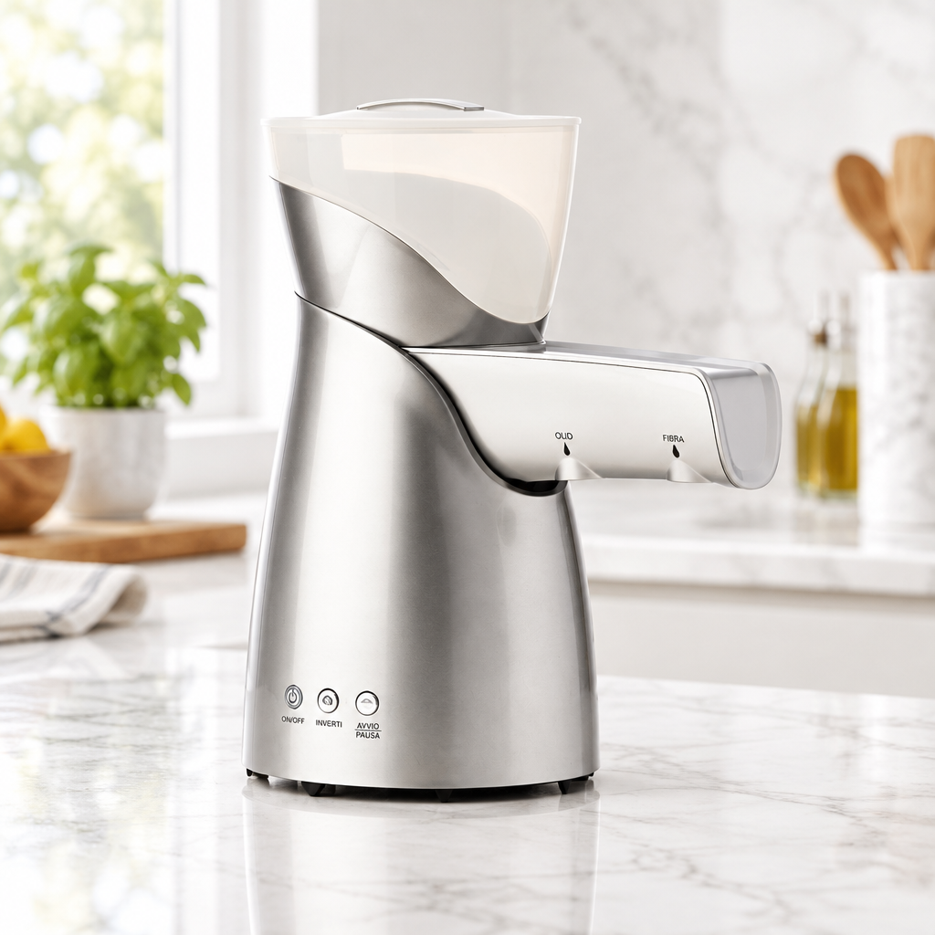 Moulin à huile électrique Cuizy sur plan de travail en marbre dans la cuisine