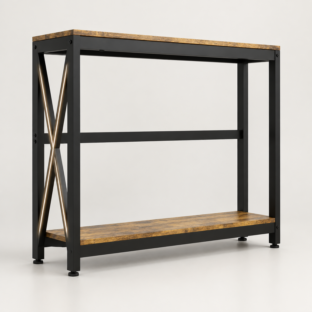 Console Cuizy industrielle avec prises et USB sur fond clair