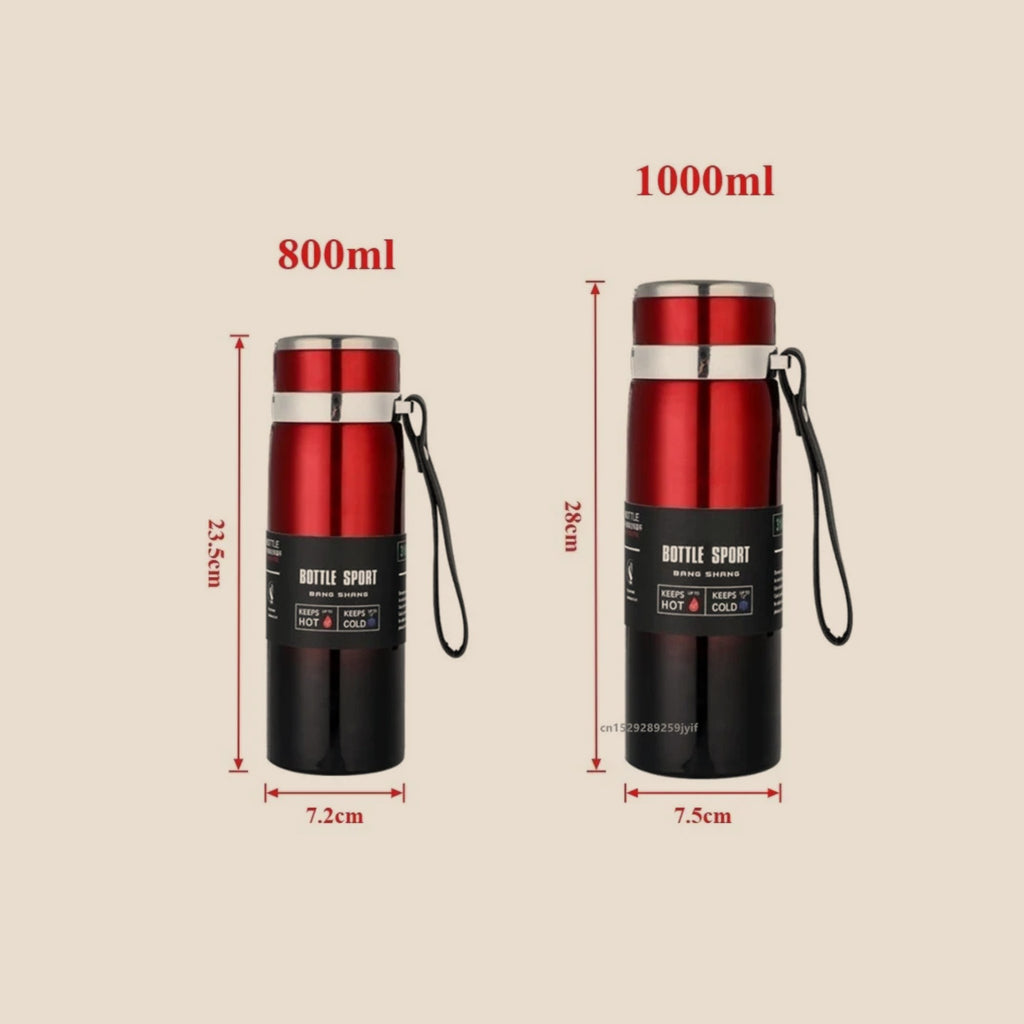 Bouteille isotherme inox 800 ml Cuizy Flask sur fond neutre