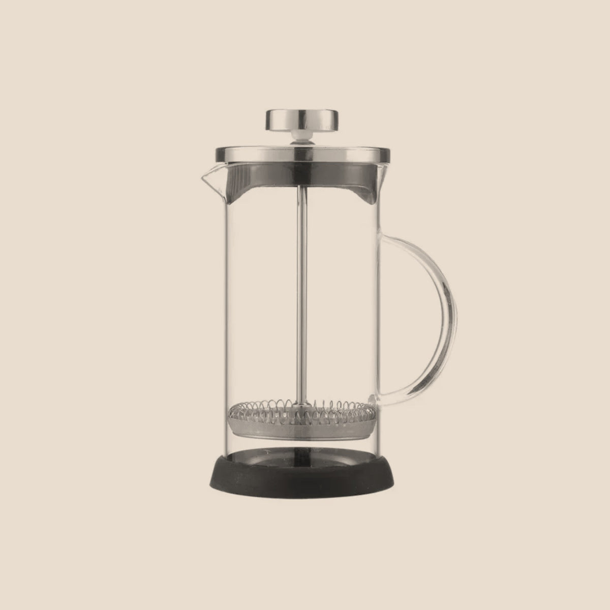 Cafetière à piston en verre Cuizy Plunge sur fond neutre