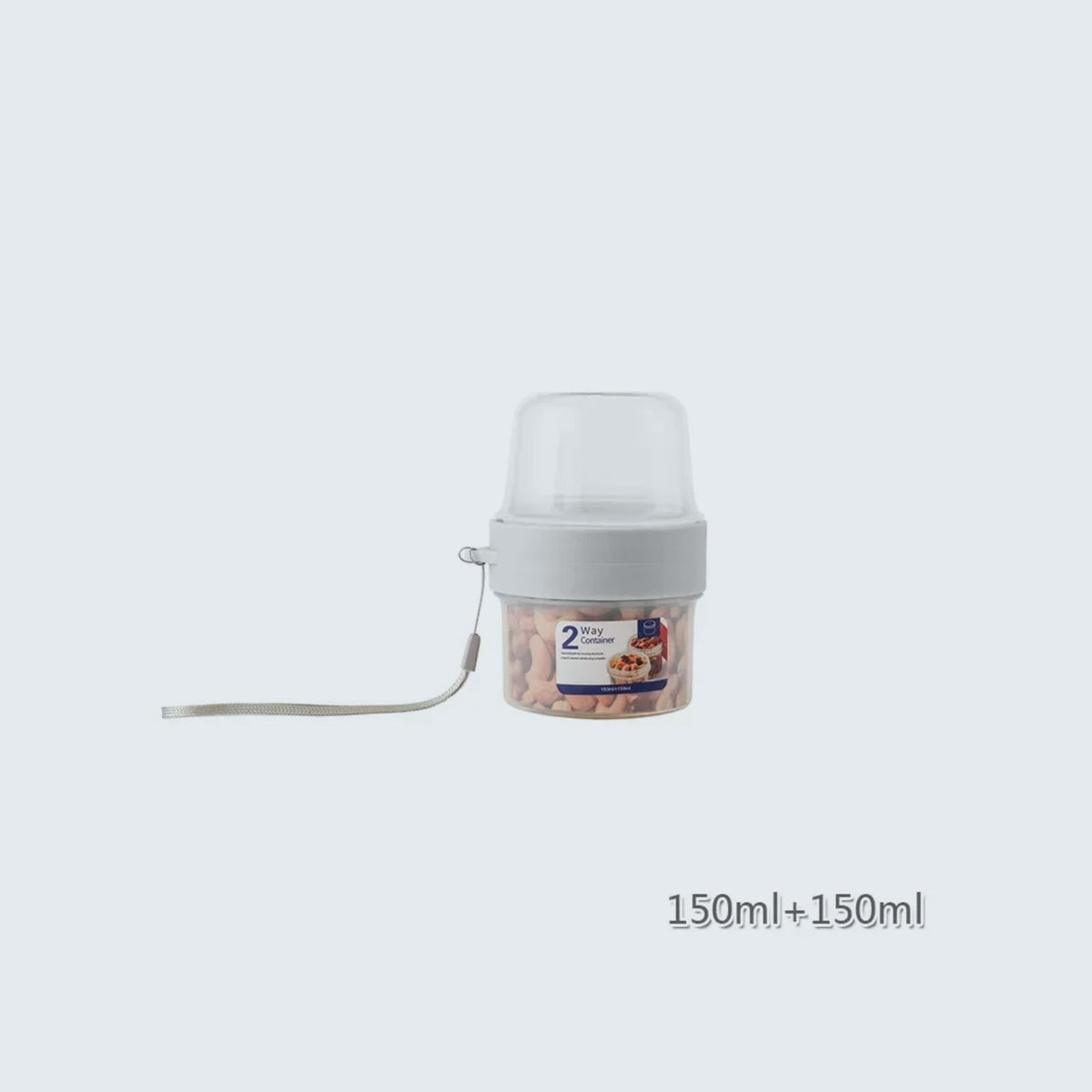 Pot double compartiment pour yaourt et topping Cuizy Duet sur fond neutre