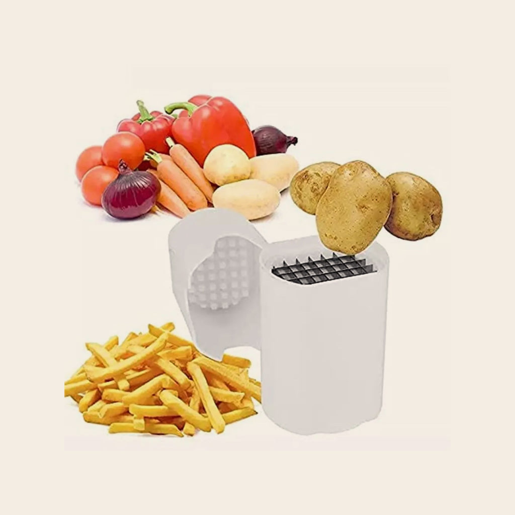 Coupe-frites et légumes manuel Cuizy Fries sur fond neutre