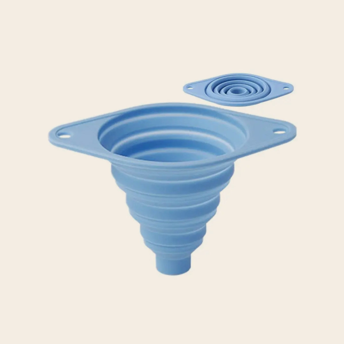 Entonnoir de cuisine pliable en silicone Cuizy Funnel sur fond neutre