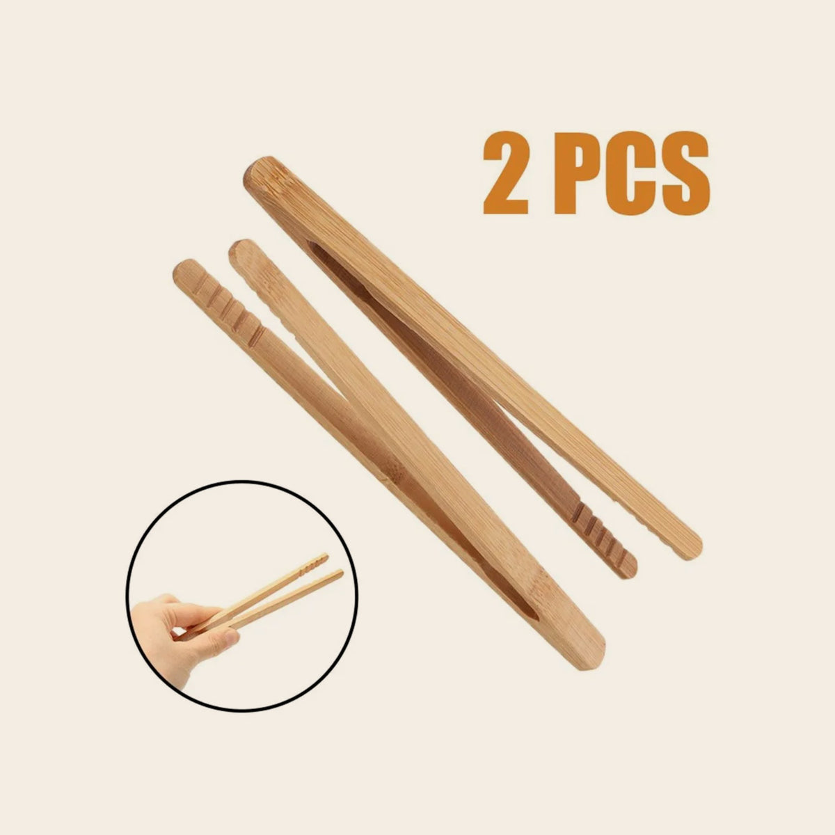 Pinces en bambou 18 cm Cuizy Grab sur fond neutre