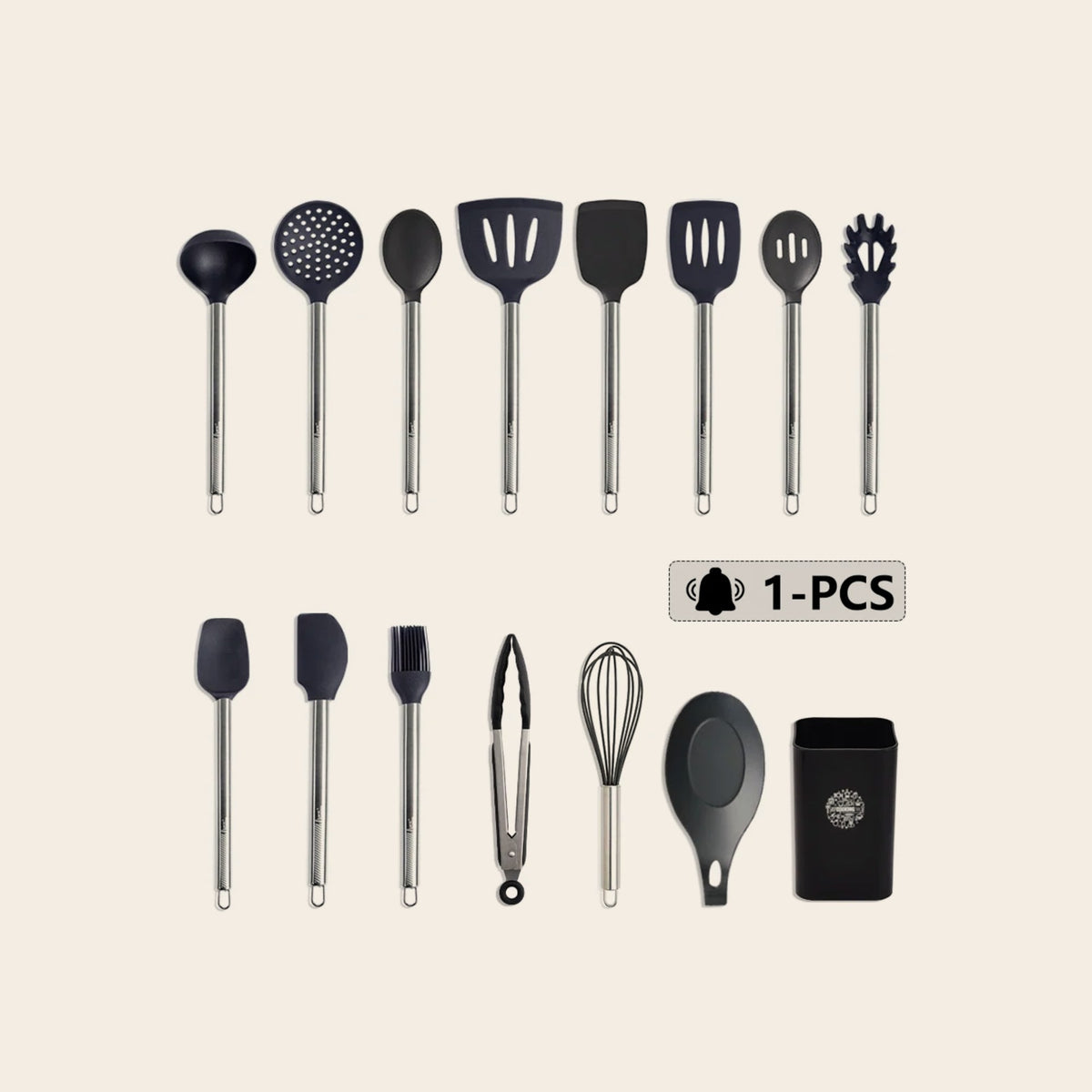 Set de spatules silicone lot de 3 sur fond neutre